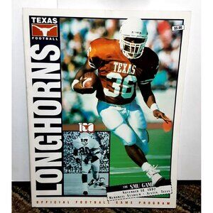 1992 SMU vs Texas Longhorns College Football Game Day Program vintage